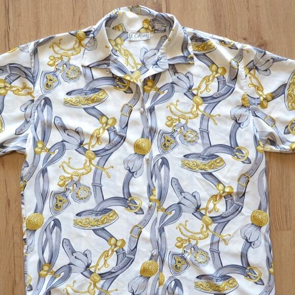 Vintage Le Caviar Silky Button Down Shirt - Picture 2 of 4